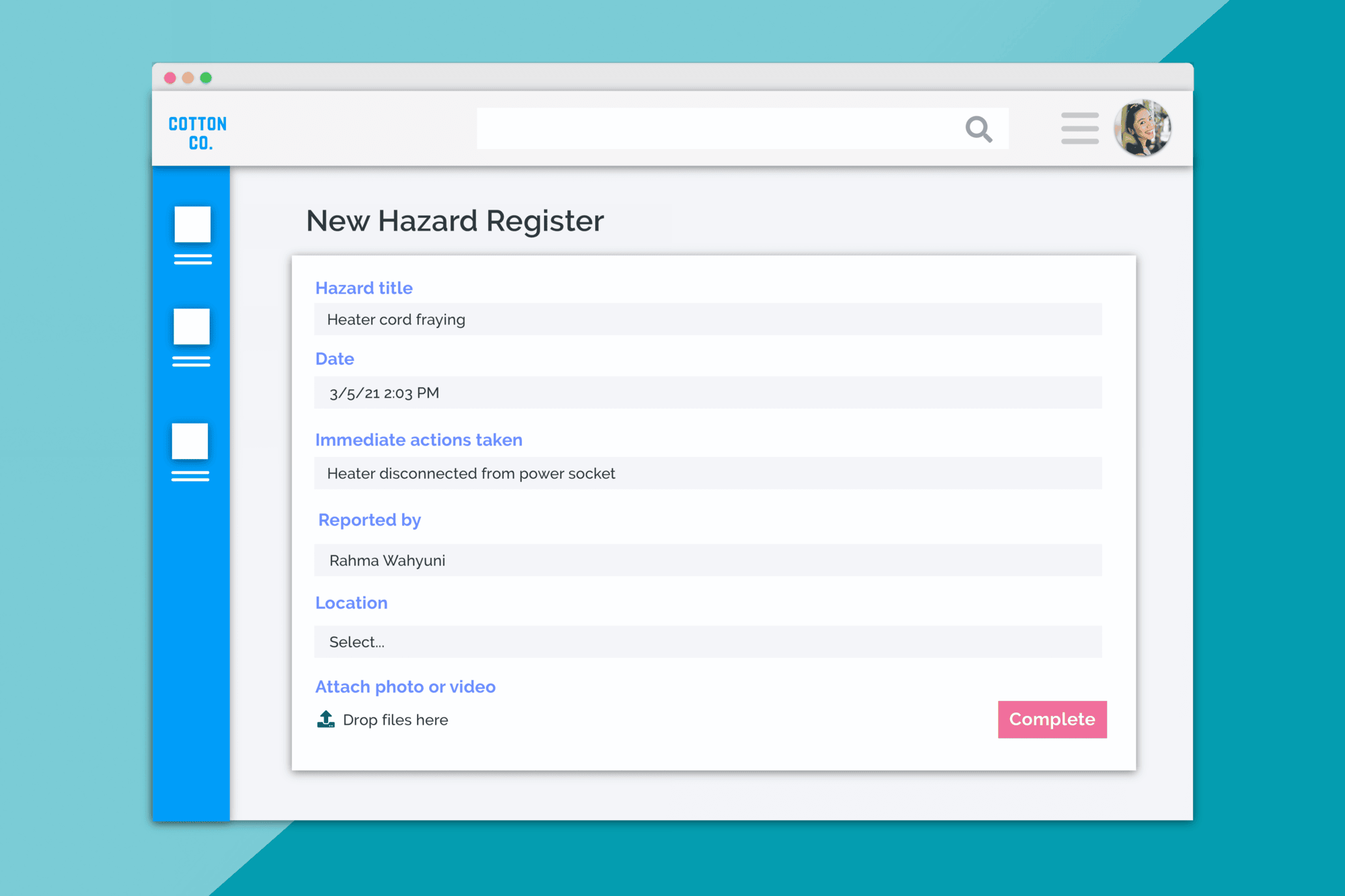 Hazards made easy with our Hazard Management Module