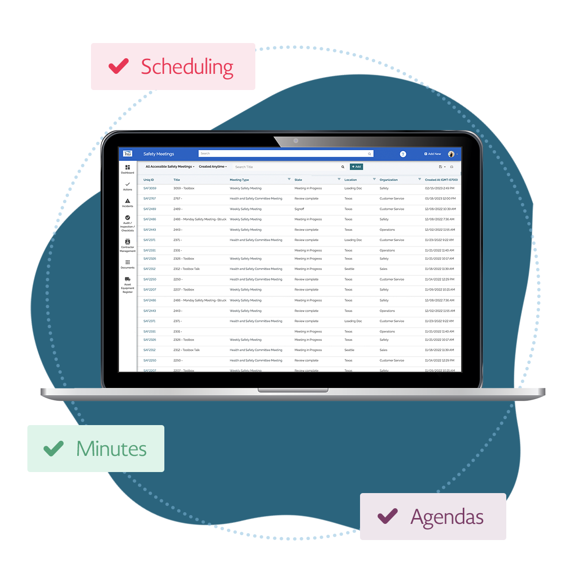 Safety meeting management software